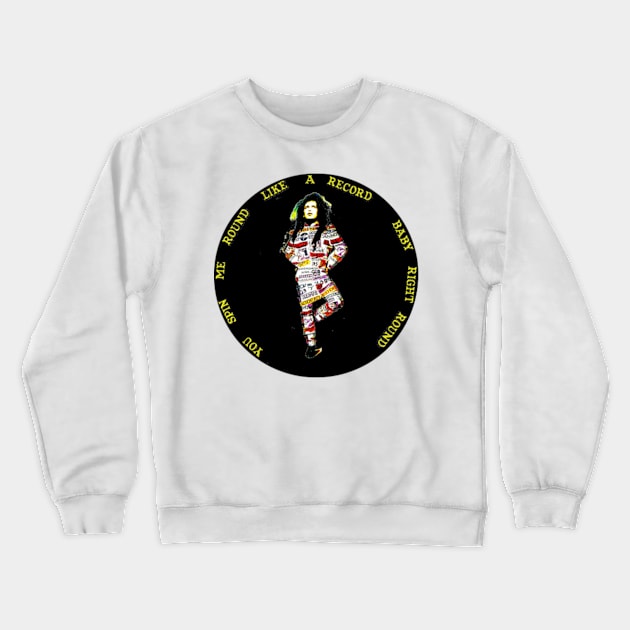 Pete Burns & Dead Or Alive You Spin Me Right Round Baby Right Round Crewneck Sweatshirt by FashionGoesPop